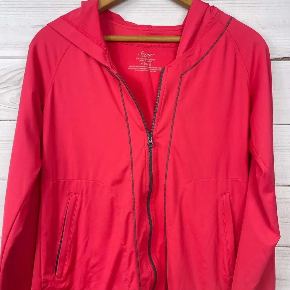 Soma Intimates‎ Pink Gray Zip Up Activewear Jacket XS